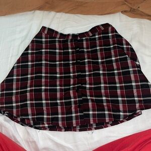 Plaid mini circle skirt